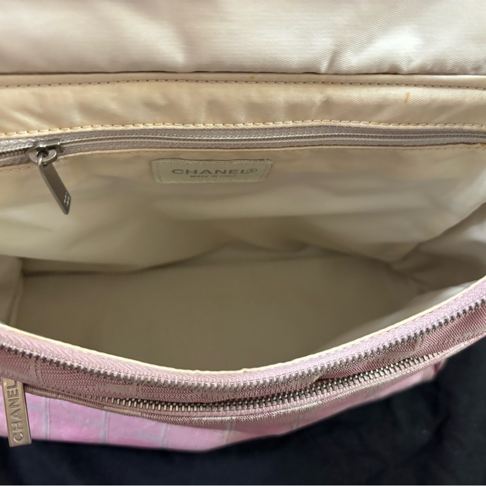 CHANEL Pink Quilted Logo Nylon Backpack - Picture 10 of 13